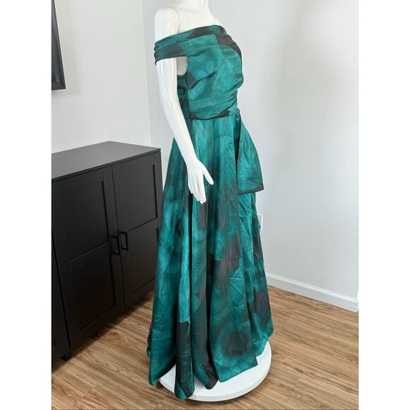 Talbot Runhof Floral Jacquard Ball Gown Size 10 - Picture 8 of 14